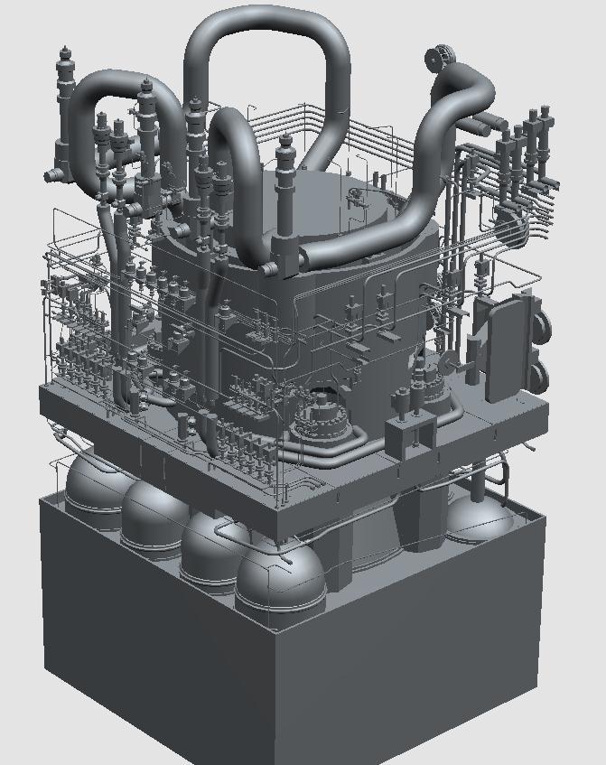 power ~ 50 MW Integral type reactor with forced
