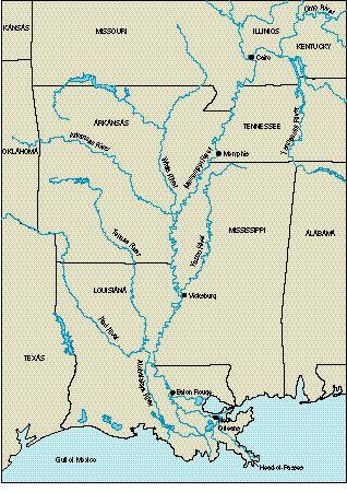 Drains 41 percent of the 48 contiguous states of the US.