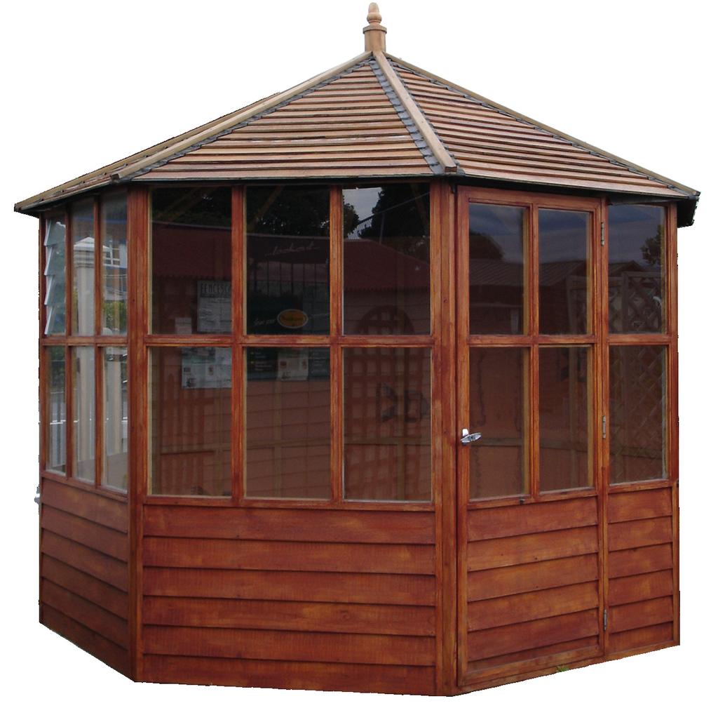 PINEHAVEN GARDEN ROOMS 5 models available Optional timber floor kit Locking handle included Select combination of glazed and weatherboard panels Location of window(s) and door(s) can