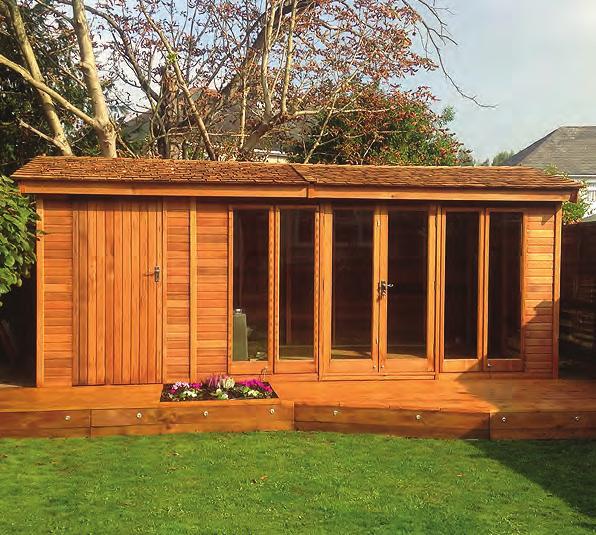 deep cedar Studio Pavilion with cedar shingle roof, internal partition and external shed door 13 wide x 8 deep Cedar Studio Pent with internal
