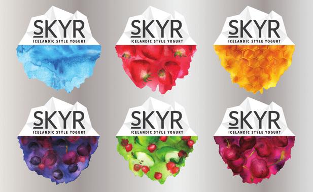 skyr stand out on shelf. We wanted consumers to instantly feel that Arla skyr was something new, exciting, and Nordic, and took inspiration from the alluring geography of skyr s homeland.