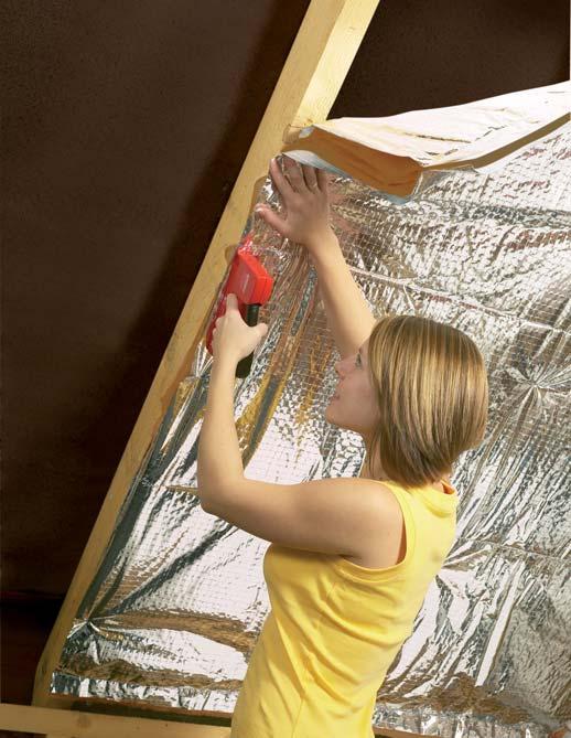 in the Roof Easy fit Loft Insulation without the thickness Airtec works by reflecting radiant heat much like light hitting a mirror. This gives a warmer, money saving environment.