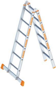 Step spacing: 250 mm Step width: 80 mm Stile height: 76 mm Platform size: 480 x 285 mm up to 200 kg Folding ladder TOPIC 1056 The Layher folding ladder TOPIC 1056 is the