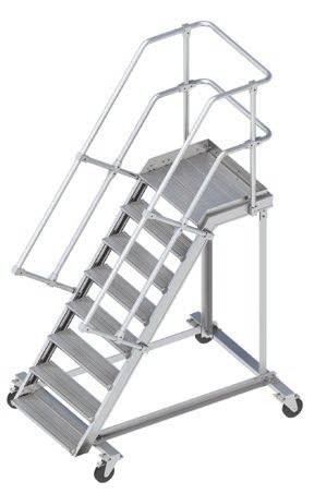 Stairways Alu maintenance platform 113 Versatile maintenance device for machines, containers, trucks, buses, shelves a.s.o. which do not allow the mounting of a statical solution.