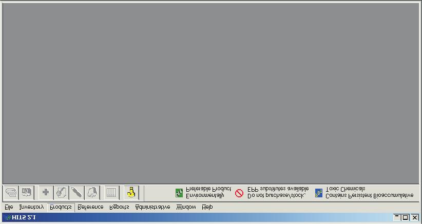Introduction Title Bar Menu Toolbar Display Area Figure 2. HITS 2.1 main window. On screen, windows that are accessed from the main window are superimposed on the main window.