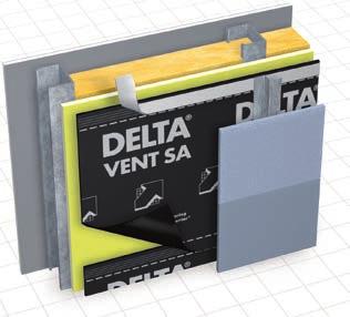 The matte gray color of DELTA -VENT SA prevents blinding glare during installation.