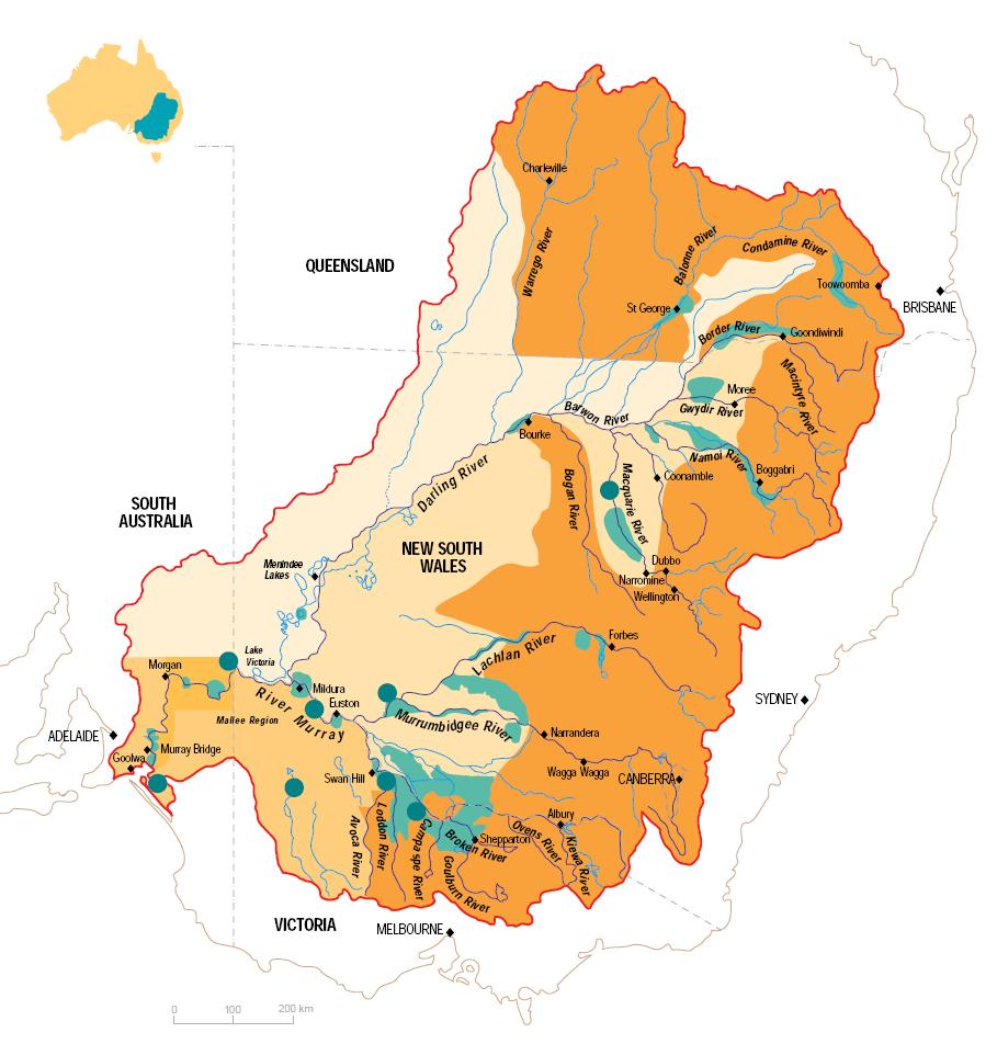 Irrigation Areas in the Basin Major