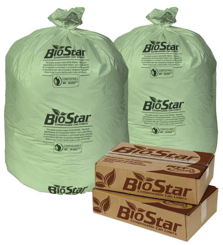 Not only are BioStar liners completely biodegradable, they also meet the ASTM D6400 standards for compostable plastics for use in commercial facilities.