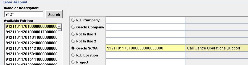 3. Double-click on the SCOA number under Available Entries. This will populate the SCOA information found on the right-hand side of the window.