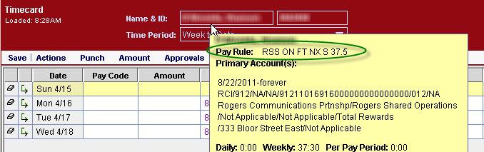 Timekeeper Payrules Employees are paid based on their assigned payrule. Payrules in Timekeeper workgroups generally look like this example: RCI ON FT NX S 37.