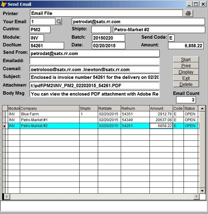 Printing and Emailing a Batch of Invoices The Print Invoices has
