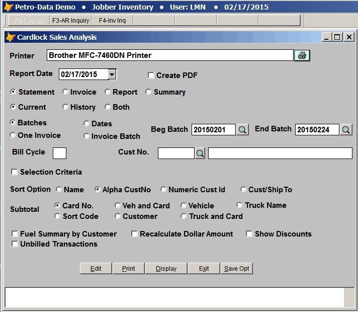 Cardlock Accounting The cardlock accounting software includes the new interface and the ability to Email the cardlock reports. The cardlock report has a new point and click interface.