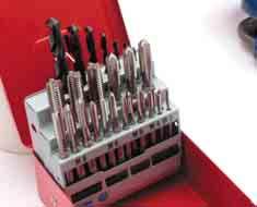 0 METRIC 19 25 28 PIECES PIECES 28 Piece Tap & Drill Set PIECES Taps (taper, second and bottom) Contents : 25 Piece Set M3 M5 M8 M12. Contents : M4 M6 M10 EXTENDED RANGE Tapping Drills Contents : 2.