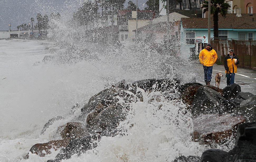 coastal floods may reach locally rare heights more swiftly in southern California than almost any other (23 studied)