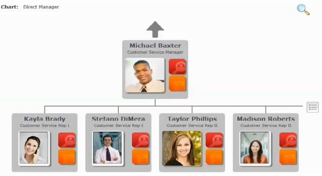 Organization chart In this section Organization chart overview...74 Organization chart overview The Organization chart is a diagram that shows the structure of an organization.