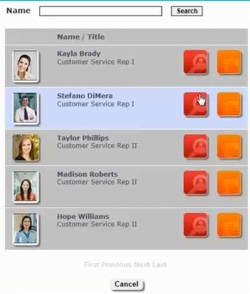 You access the Organization chart from the My Team icon on your home page. The initial view varies depending on your role. If you are a direct manager, you see yourself along with your direct reports.