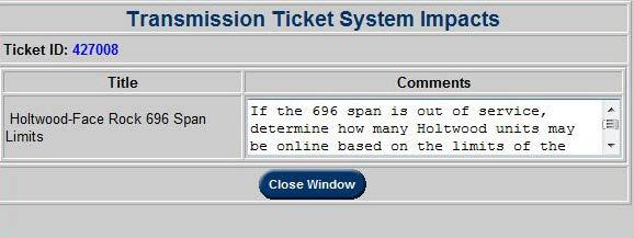 Color-Coding of edart Tickets Clicking on the System Impacts