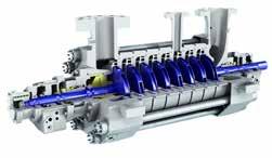 Power island Feed water pumps MD HIGH PRESSURE STAGE CASING PUMPS Modular hydraulics for high efficiency in a wide range of operating conditions Centerline mounted with large branch sizes for