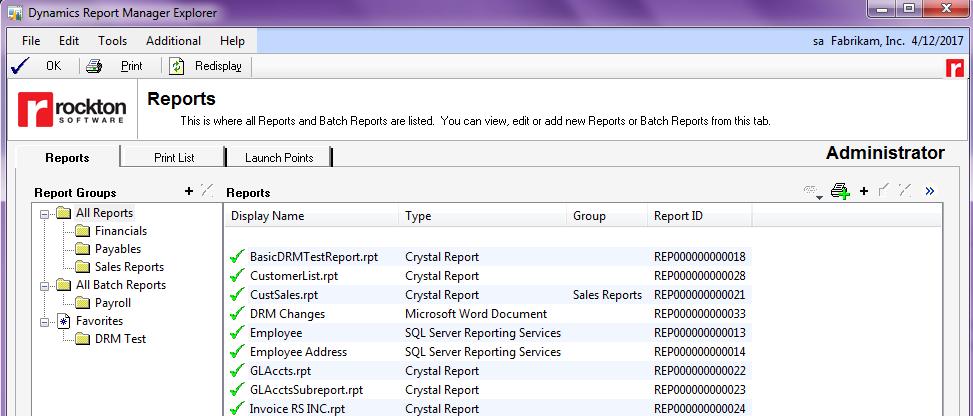 Launch your reports Any report (SRS, Crystal, Management Reporter, Report Writer, Word) Any way (screen,