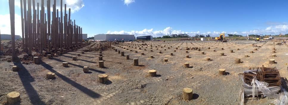 TTT Poles used for Ground Improvement Commercial Site, Wellington, New Zealand 4,500 pieces, H5 TTT