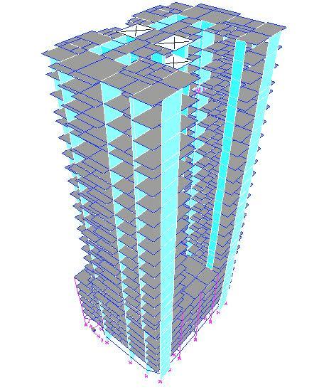 3 Fig 3 Displacement of piled raft foundation (in mm). Fig. 1 3-D model of 25 storey building.