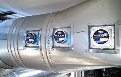 WHERE TO INSTALL THE DUST FREE MODULES > The Dust Free active sanitizing modules (Micropure and Air Knight) are to be installed in the ventilation duct downstream of the AHU so that the airflow comes