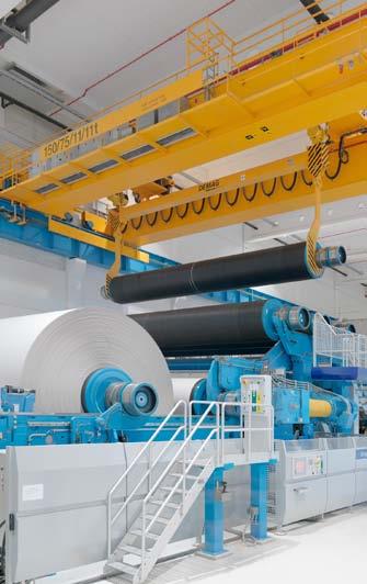 Customer Palm Paper in King s Lynn, UK The task: challenging The solution: technology made by Demag Cranes Reels being handled in 24/7 production operation at Palm Paper in the UK.
