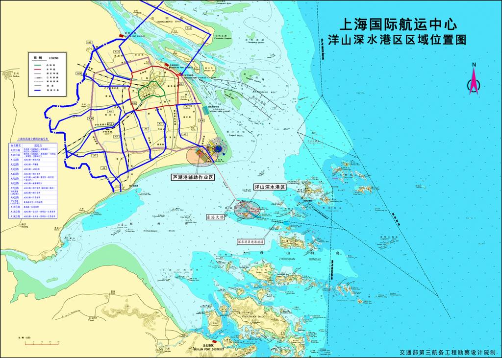 Shanghai International Shipping Center Location of the Yangshan deep-water port area The deep-water port of Yangshan Bonded Port Area is located at the Big Yangshan Island and Small Yangshan