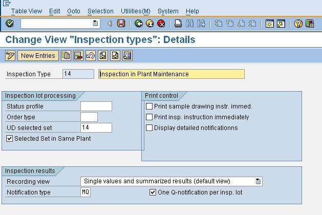 During defect recording process, if a notification needs to be generated, we can assign customized Inspection type to Customized Notification type (further detailed in defect recording section).