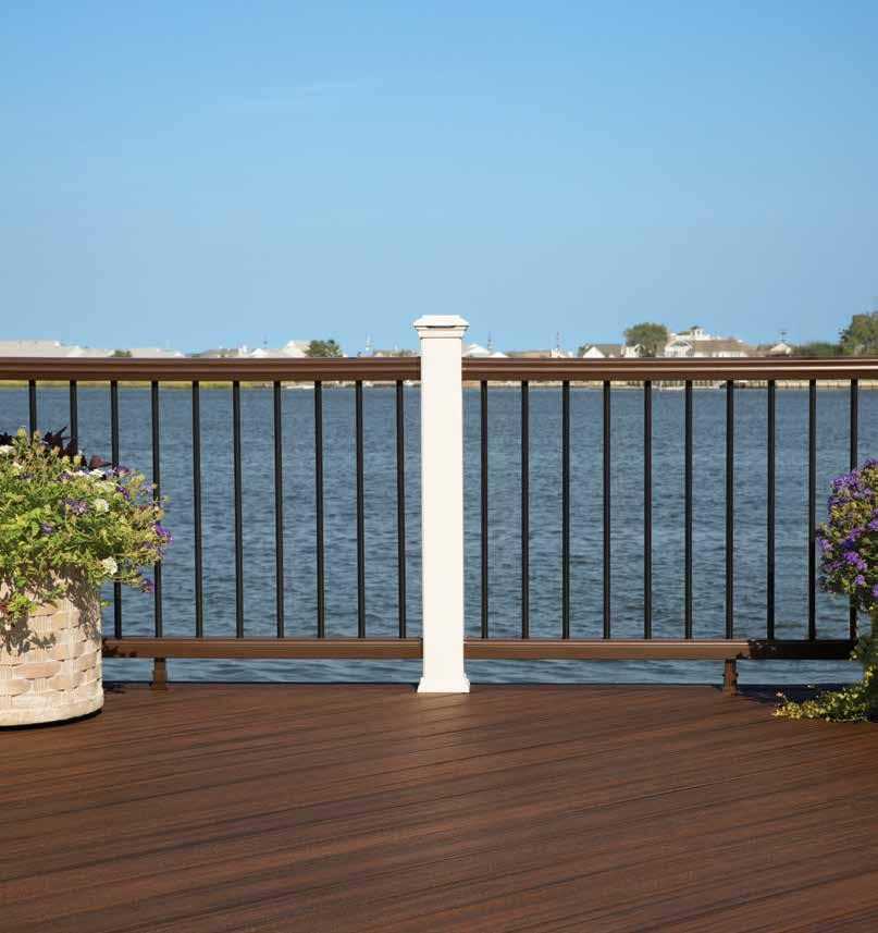 SECTION 2 SELECT YOUR DECKING TREX HIGH-PERFORMANCE COMPOSITE DECKING MAINTENANCE» Easy to clean with soap and water DURABILITY» Won t warp, rot, split or splinter» High-performance shell that