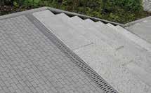 Where slot drainage is preferred ACO Brickslot tops are available for the mm, 150mm and 200mm wide channels, providing discreet slot drainage in either block paving or natural stone