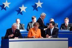 EU Policy Berlin Declaration adopted by the Heads of State and Government of the European Union on the occasion of the 50th anniversary of its founding states: "We are striving for peace and