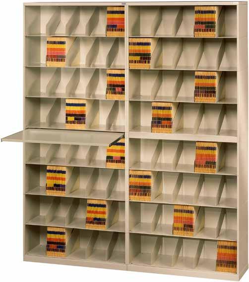 ThinStak Shelving ThinStak is a space-efficient storage solution that maximizes filing capacity by keeping documents organized and accessible in medical, educational or business office settings while