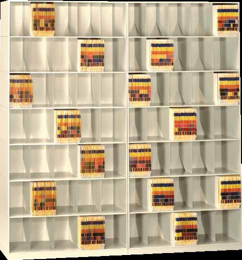Vu-Stak Shelving Datum s Vu-Stak filing system provides the solution to your open-shelf filing needs, allowing the most efficient use of valuable floor space.