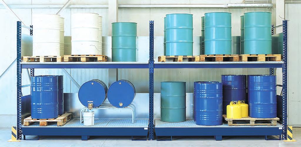 Pallet Rack & Sump Combination Vertically For Storing Drums Vertically O Bring your chemical storage area into spill compliance while improving