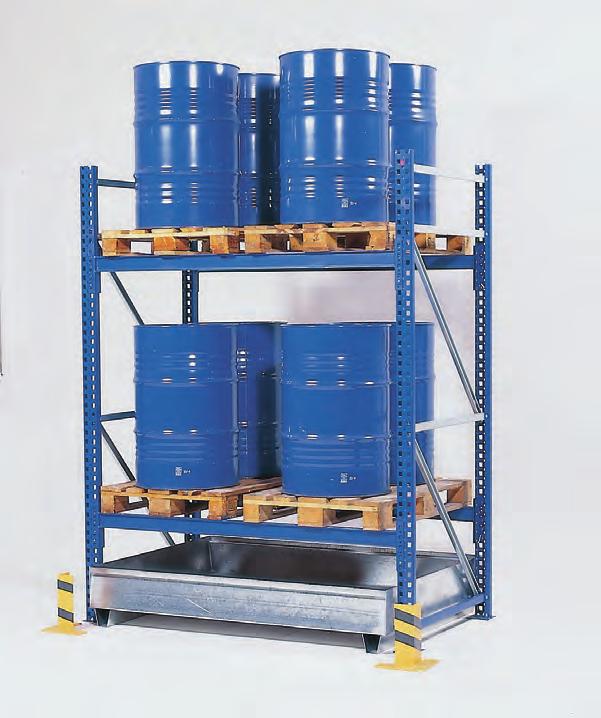 Spill Containment Sumps for Pallet Racks DENIOS Sumps provide spill containment beneath your existing pallet racks.