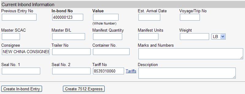 To do so, simply select the criteria from the four fields listed, and you ll get a drop down list of matching transactions, as below: Simply select the inbond entry you d like to copy, and the below