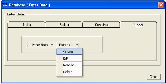 4.3 Rename or Delete Loads (Paper Rolls) Click Rename or Delete and follow instructions. 4.4.4 Production Diameter (Paper Rolls) Click Production Diameter under Paper Rolls menu to assign Average Production Diameters corresponding to each of the Ordered Diameters.