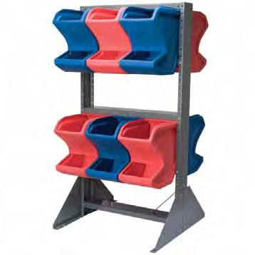 LLDPE 2 color options: Red and Blue Large, angled top opening for easy filling