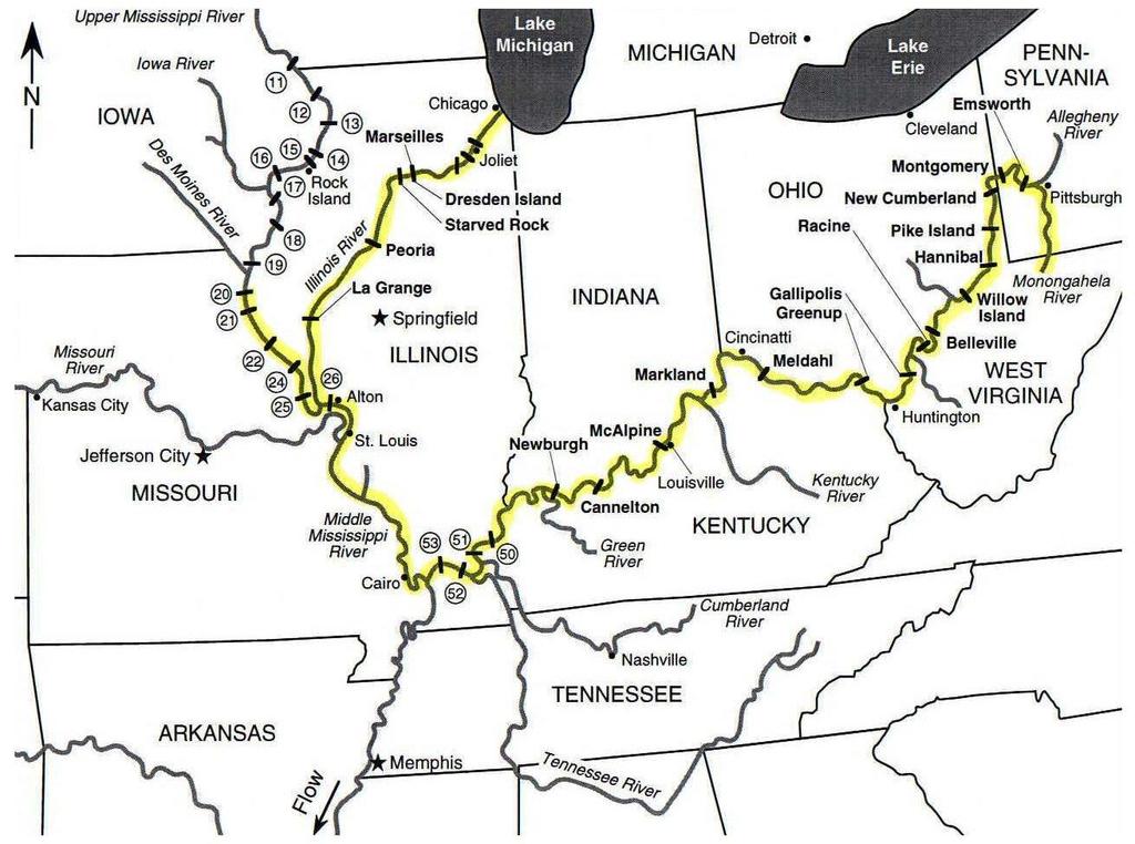 Inland Waterway Systems Rivers and Canals Hydraulic Structures River Ports The U.S. has 17,000 km of waterways where 1.