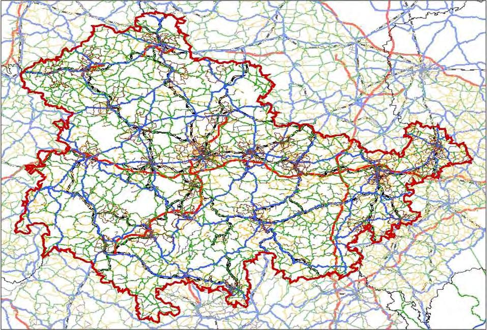 Supply Model Network Objects VISUM Graphics: Classified Road Network Motorway Federal