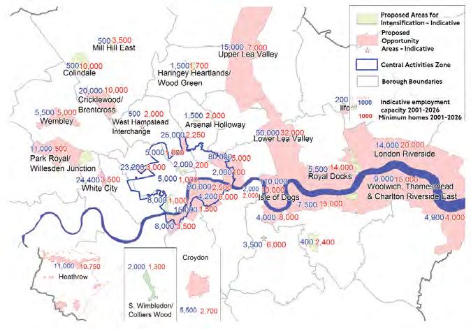 Figure 2 Major development hotspots Across London, there will be specific local hotspots where population and employment growth will be concentrated.