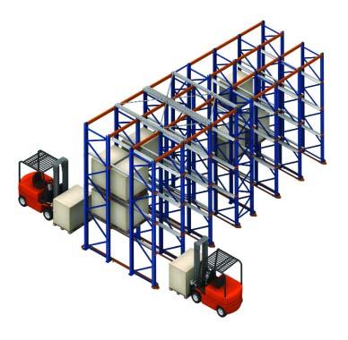 PALLET RACKING - When the load placed on the racking is managed with the Drive-through system - that is, when