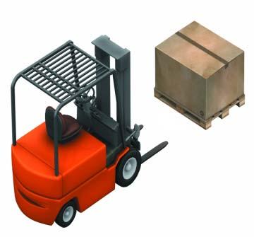 Basic concepts Fork-lift trucks The fork-lift trucks enter the storage aisles with their load held higher than the level at which it is to be deposited.