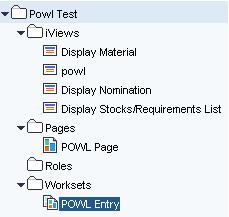 9. Set the visible property of only the powl iview as visible.