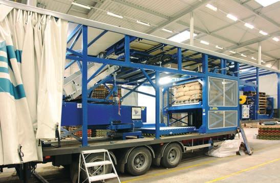 The VPM-Mobile is mainly used by warehousing and transshipment companies that palletize bulk goods at various locations.