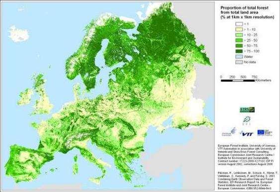 European Forestry Resources Some basic statistics on Europe s forests Europe is a heavily wooded continent, from the boreal forests of the north to the Mediterranean forests of the south: forests