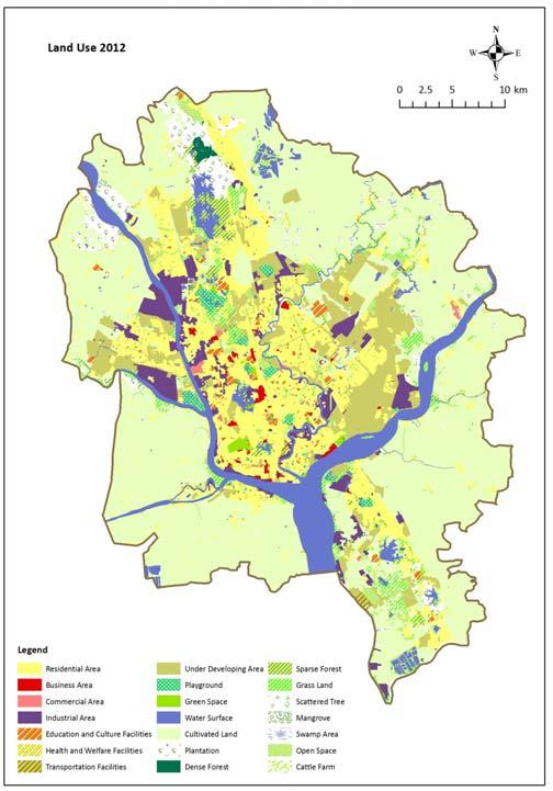2.2.4 Present Land Use The Project for the Strategic Urban Development Plan of the Greater Yangon <Summary> (1) CBD (Central Business District) Currently urban central functions including