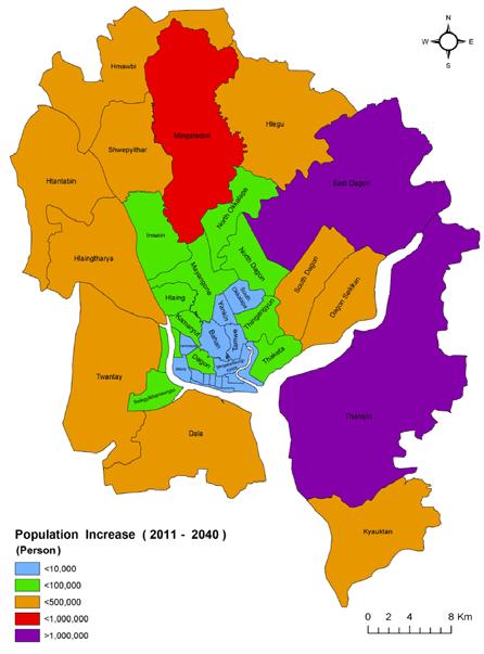 3.4.3 Basic Concept and Layout of Urban Functions and Infrastructures (1) Population Distributions 1) Population and Housing Supply According to the population projection in previous section, the