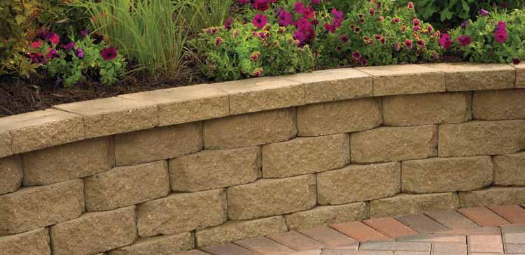 4"H x 8 1 2"L x 5 1 2"D 12 lbs. Windsor Stone Total : Build up to 24" This traditional face style gives any garden wall a timeless appearance.